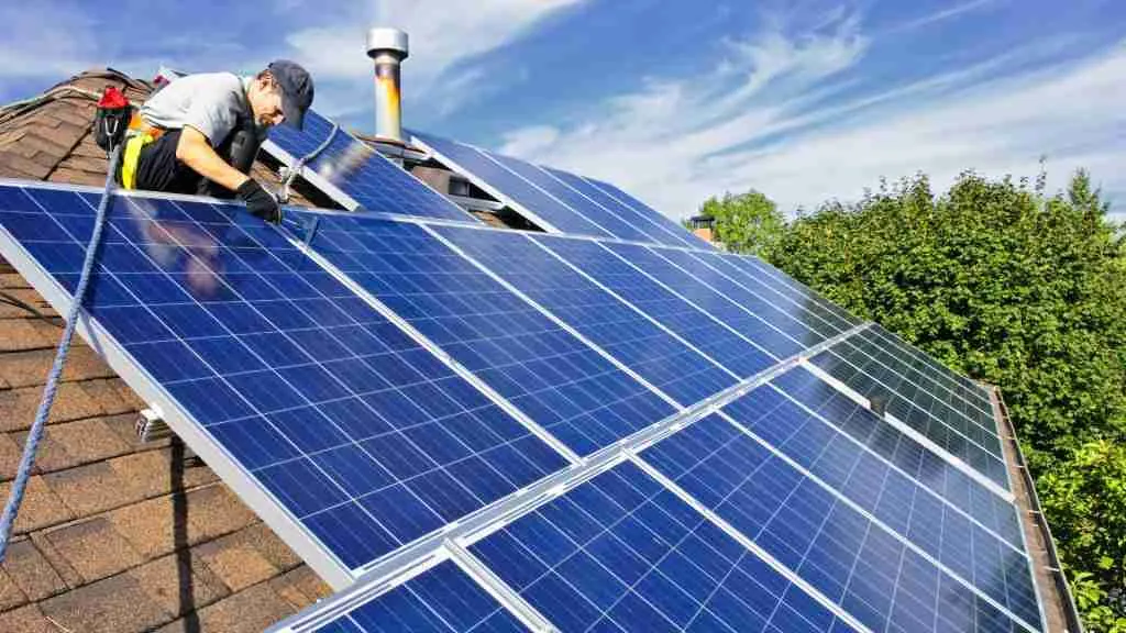San Diego residential solar panel installation in progress