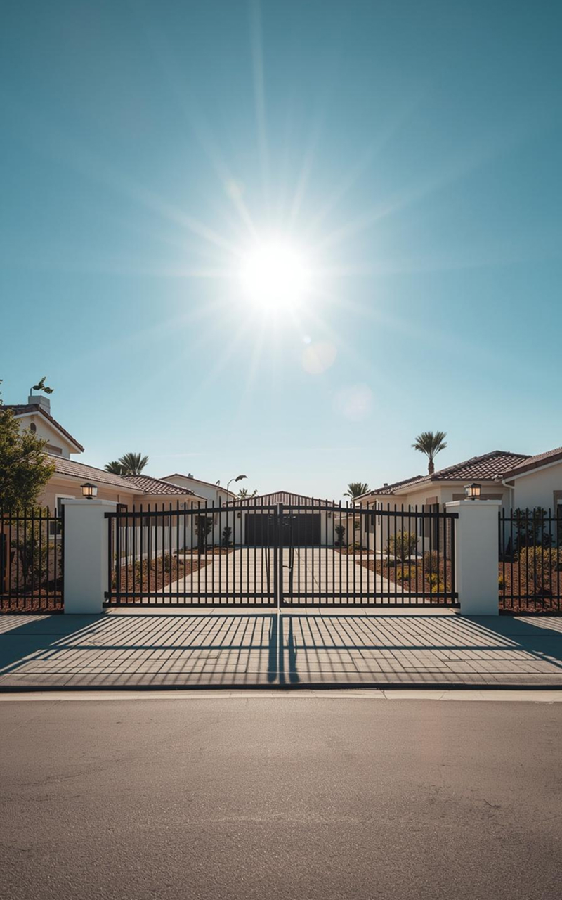 Secure metal gate & fencing installation in San Diego featuring a clean, modern design that enhances property security, defines boundaries, and adds a polished curb appeal to residential homes