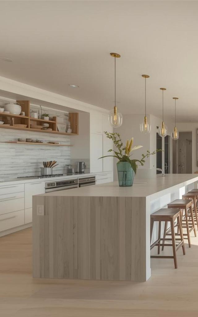 Elegant modern kitchen with large island and seating showcasing expert home remodeling San Diego craftsmanship