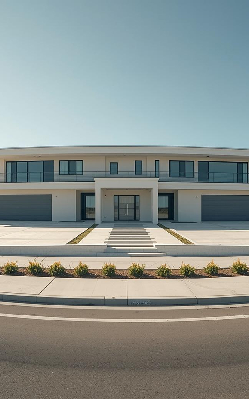 Exterior painting for a modern two-story home with smooth stucco walls, neutral color palette, clean architectural lines, and a refreshed, polished curb appeal
