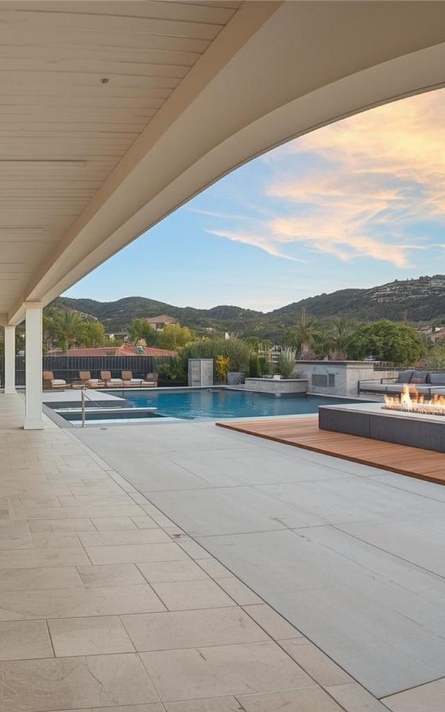 Outdoor remodeling by IO Builders Group featuring luxury outdoor kitchen, sliding glass walls, and seamless indoor-outdoor living space